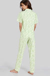 Zivame Optics Fun Knit Cotton Pyjama Set -Jade Lime — thumbnail 5